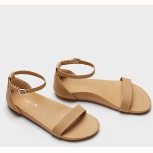 Sécra Women's Poppy Sandal in Caramel Tan Leather Size 9